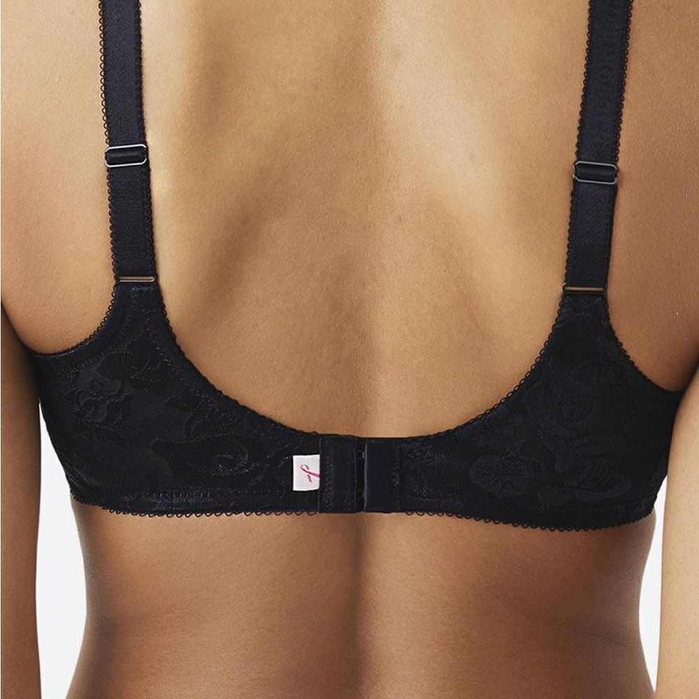 EXCELLENT CONDITION BLACK WACOAL UNDERWIRE BRA BREAST CANCER AWARENESS SIZE 34G